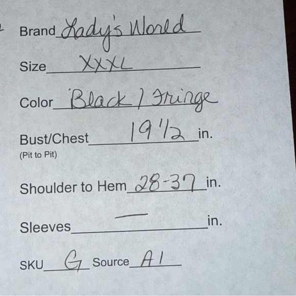 Lady’s World Black Fringe Tunic Boho Embroidered Straps Sleeveless Top XL - Picture 8 of 8